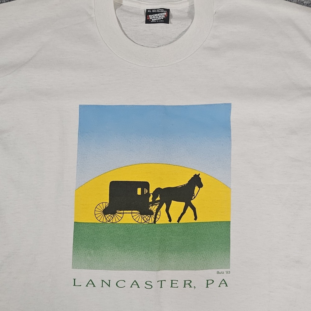 Vintage Lancaster Pennsylvania Amish Buggy T-Shirt XL Single Stitch Made In‎ USA
